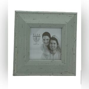 Wooden pistachio green table top frame with a beaded edge & vaulted up molding.